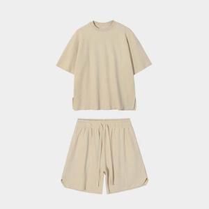 2025 verano alta calidad camiseta y pantalones cortos conjunto hombres nueva moda 100% algodón Casual Fitness desgaste hombres pantalones cortos conjunto - Product Image 6