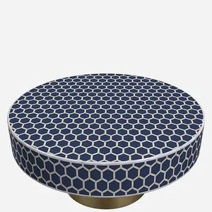 Région d'incrustation d'os tradition artisanale armoire de table personnalisée et florale table noire en incrustation d'os meubles de salon d'Inde - Product Image 6