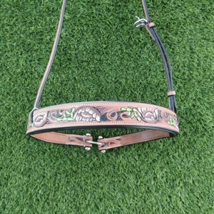 Hecho a mano con cuentas Western Horse Tack cuero puro Headstall Breastplate personalizable Horse Products - Product Image 3