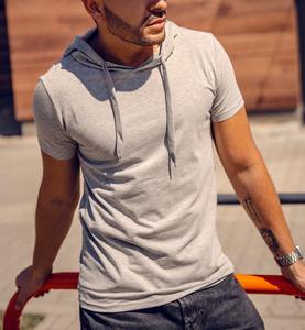 T-shirts à capuche de style tendance pour hommes, coupe classique, streetwear, coton de haute qualité, manches courtes, respirants, écologiques, séchage rapide - Product Image 3