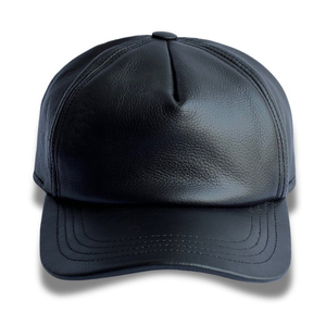 Casquette de baseball en cuir véritable de style vintage réglable pour hommes et femmes Logo brodé personnalisé avec impression bouffante - Product Image 1