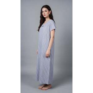 Chemise de nuit longue en coton premium EvoLove X Venus pour femme - Douce, respirante, taille élastique, manches longues, séchage rapide, imprimé floral élégant - Product Image 5