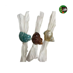 Seashell <b>Napkin</b> Rings Handmade for Wedding Table Setting, Turbo Shell <b>Napkin</b> <b>Holders</b> Elegant Seashell Design for Banquet Tables - Product Image 1