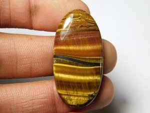 Étonnante pierre précieuse jaune œil de tigre Cabochons œil de tigre de qualité supérieure Pierres précieuses œil de tigre naturel par un grossiste indien à prix de gros - Product Image 3