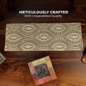 Christmas <b>Dining</b> <b>Table</b> Beaded <b>Runner</b> Placemat Handmade Cloth Decorative Wedding Mat With Leaves Design for Home Use - Product Image 6