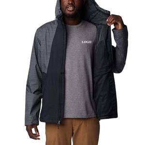 High Street Style hommes léger 450g coupe-vent vestes imperméable respirant à capuche vestes de pluie décontracté toile enduit - Product Image 6