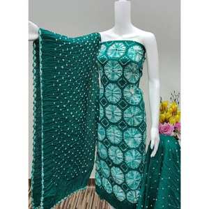 Traje Formal Satinado Banmdhani Sibori con Corte en A y Cintura Natural - Product Image 1