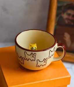 Retro Japanese Triangular Cone Shape Ceramic Porcelain Mug with Lid Leak Proof Dishwasher Safe Customizable for Home Office - Product Image 1