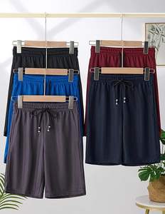 Pantalones cortos de gimnasio de algodón 100% para hombre con bolsillos con cremallera ropa de entrenamiento atlético activo para gimnasio conjunto de salón informal para hombres y niños - Product Image 4