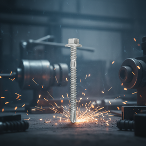 Vis autoperceuse professionnelle PDC Modèle 5 avec tête à rondelle, en acier au carbone, galvanisée à chaud au zinc, à filetage métrique/pouces à pas profond et grossier - Product Image 1