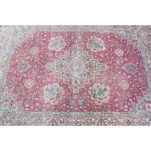 พรมตุรกีโบราณ ขนาด 4.3x5.8 ฟุต สีแดง ลายอิคัต ทำจากขนสัตว์ - Product Image 5