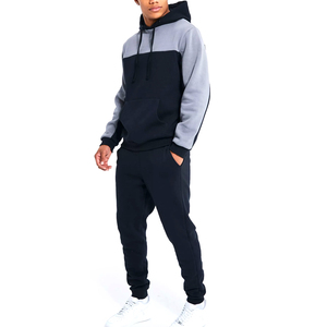 Ensembles de vêtements de sport pour hommes 100% coton de haute qualité avec logo personnalisé survêtement à capuche d'automne léger hiver coupe-vent - Product Image 1