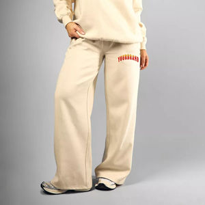 Pantalon de survêtement de style baggy à taille haute pour femme avec impression personnalisée fermeture à la taille élastique coupe ample pour l'été - Product Image 1