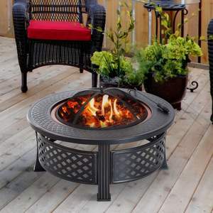 Pozo de fuego de hierro para uso en exteriores con zona de llama extra ancha y base segura para el clima hecha a mano para uso en la calefacción del patio trasero - Product Image 4