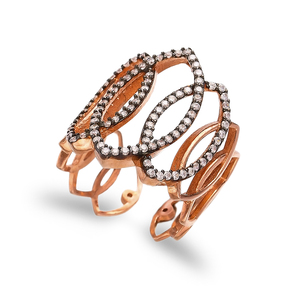 Forme ovale délicate pierre claire blanche avec encre noire Style turc en gros fabriqué à la main réglable 925 bague en argent sterling - Product Image 1