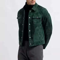 Blouson en cuir personnalisé pour homme, style bomber, en peau de mouton, avec col montant et logo frontal, imperméable et respirant, pour l'hiver