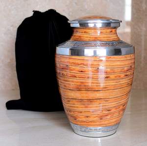 Urna de cremación pintada a mano para cenizas, suministros funerarios de aluminio azul, urna conmemorativa, L MAX B exporta - Product Image 4