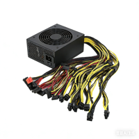 Bloc d'alimentation ALEO 4U Silent ATX 2000W 20+4 broches 12V compatible avec 8 connecteurs de cartes graphiques, pour serveur, noir, en matériau PC