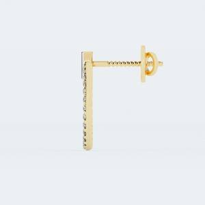 10k Solid <b>Gold</b> Round Baguette Round Cut Lab Grown Diamond Stud <b>Earrings</b> Screw <b>Back</b> <b>Earrings</b> Lab Diamond Halo <b>Earrings</b> CVD Diam - Product Image 5