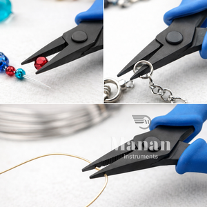 Alicates de Punta Plana Estrecha de Acero Inoxidable de 5.5 Pulgadas para Joyería, Mango Antideslizante, Herramienta de Agarre Preciso para Abalorios y Alambre - Product Image 4