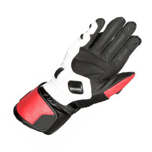 Gants en cuir véritable basiques pour hommes, perforés, respirants, été, moto, course automobile, imprimés, nom d'équipe personnalisé, couleur personnalisée - Product Image 6