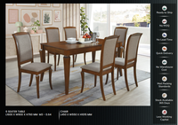 COLLECTION AMÉRICAINE SET DE TABLE À MANGER EN BOIS 1 + 6