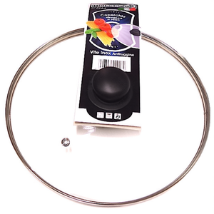24cm Glass Cover <b>Pot</b> <b>Lid</b> for Household Kitchenware Transparent Chrome Finish Single Handle Gas Stove Compatible - Product Image 2