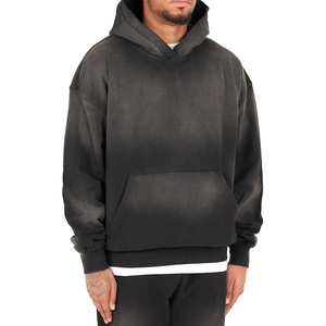 Sweatshirts d'hiver en molleton à motifs solides de qualité supérieure pour hommes Sun Faded Hooded Online ODM Customization on Sale - Product Image 4