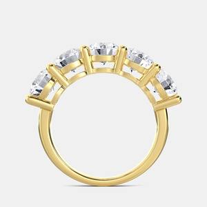 Hermoso anillo de compromiso de diamante cultivado en laboratorio CVD HPHT de corte redondo de cinco piedras con banda de eternidad excelente corte increíble regalo para ella - Product Image 3