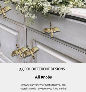 Offre Spéciale en fonte volant cygne animaux armoires tiroir porte laiton finition boutons tire poignée pour armoire commode chambre cuisine - Product Image 3