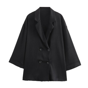 Pantalon décontracté à motif solide à la mode pour femmes ensemble de veste de costume vêtements d'hiver respirants - Product Image 6