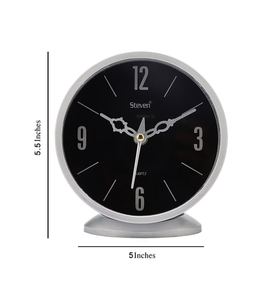 Ak Brass Contemporary <b>Table</b> Decor Stylish Metal Accents Sophisticated Home <b>Table</b> <b>Clock</b> with Modern Geometric Design - Product Image 3