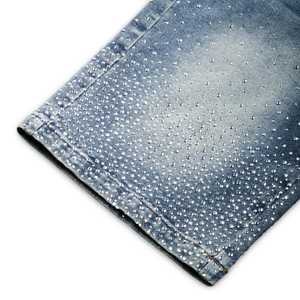 Shorts en jean décontractés pour hommes, à taille élastique, coupe ajustée, séchage rapide, très vendus - Product Image 3