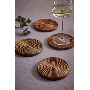 Sous-verres en bois de noyer populaires avec support pour la vaisselle, les tasses à thé et à café et les verres, sous-verres de service artisanaux - Product Image 2