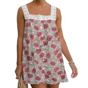 Haut en dentelle sans manches pour femmes, tailles plus disponibles, vêtements biologiques, design minimaliste, haut en dentelle à imprimé bloc tendance, vêtements pour filles - Product Image 3