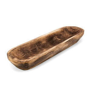 Wholesale Disposable Acacia Wooden <b>Dough</b> <b>Bowl</b> Oblong Shape Oak Oval for Decoration Candle Wax Elegant Disposable Candle Holder - Product Image 1