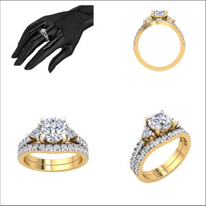 Bague classique élégante en or 14 carats pour femme avec 1.56Cts VS Clarity Lab Grown EF Color Diamond Jewelry - Product Image 2