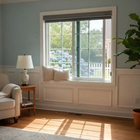 Ventanas Corredizas de Vinilo UPVC PVC con Diseño de Rejilla Interna, Cierre Seguro VIG, Duraderas, de Tamaño Personalizado, con Brida para Clavos