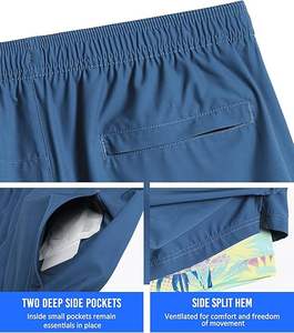 กางเกงขาสั้นลำลองผู้ชาย ผ้าโพลีเอสเตอร์ผสมคอตตอน สีพื้น รุ่นใหม่มาแรงปี 2024 เหมาะสำหรับออกกำลังกาย วิ่ง ฟิตเนส ระบายอากาศ แห้งเร็ว - Product Image 4