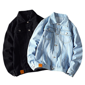 Veste en jean décontractée pour homme, nouvelle collection hiver 2025, 100% coton, grande taille, col rabattu uni, séchage rapide, respirante, écologique - Product Image 5