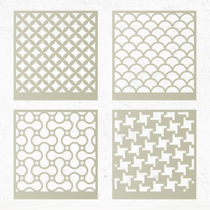 Pochoir géométrique en plastique PET réutilisable pour les projets de médias mixtes et les projets d'artisanat DIY - Product Image 3