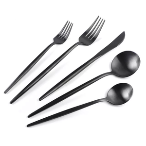 Usine en Inde, ensemble de couverts en acier inoxydable noir de meilleure qualité, couverts de cuisine jetables, vaisselle Offre Spéciale ensemble de couverts - Product Image 1