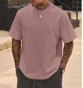 T-shirt à épaules tombantes 100% coton biologique 300GSM Coupe ample T-shirt uni Homme French Terry Sweat T-shirt lourd surdimensionné - Product Image 3