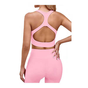 Wholesale Cotton Active Sports Wear <b>Shorts</b> Women Sports Bra Yoga Set Gym Workout Training <b>Jogger</b> Running - Product Image 5