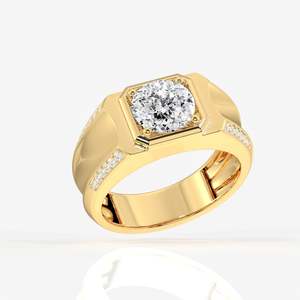 Anillo de Compromiso Único para Hombre en Oro de 18K con Diamante Moissanite Corte Portugués, Joyería Exclusiva - Product Image 3