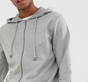 Ensemble de survêtement à capuche gris avec fermeture éclair pour hommes personnalisé Vêtements décontractés pour la saison d'hiver - Product Image 4