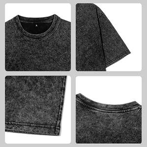 Camisetas Oversize para Hombre al por Mayor, de Algodón Pesado, Lavado Ácido, Estilo Vintage, Unisex, Ajuste Holgado, Manga Corta, Casual, Streetwear, Tops Holgados - Product Image 4