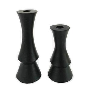 Bougeoir enduit de poudre noire campagne américaine Vintage bougeoirs pour Patio dîner Table décor à la maison - Product Image 3