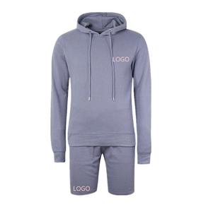 Men's XL Custom Logo Twin Sets <b>Sleeveless</b> Zipper <b>Hoodie</b> Short Gym Workout Tracksuit Breathable Printed Fabric for Summer Fitness - Product Image 4