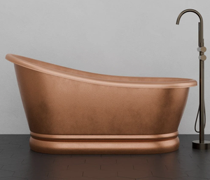 Baignoire ovale autoportante double en cuivre massif pur, style moderne, faite à la main, écologique, pour salle de bain intérieure - Product Image 6